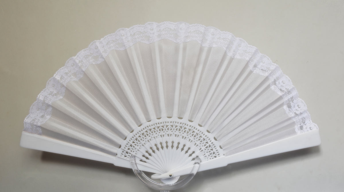 Ventaglio Pieghevole In Pizzo Bianco Per Sposa – Con Sacchetto Regalo – Accessorio Matrimonio Per Damigelle E Ospiti – Bomboniera