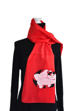 Load image into Gallery viewer, Sciarpa  dipinta a mano - Gatto Rubino