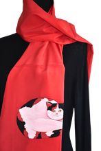 Load image into Gallery viewer, Sciarpa  dipinta a mano - Gatto Rubino