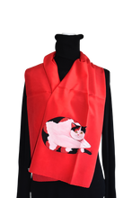 Load image into Gallery viewer, Sciarpa  dipinta a mano - Gatto Rubino