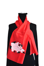 Load image into Gallery viewer, Sciarpa  dipinta a mano - Gatto Rubino