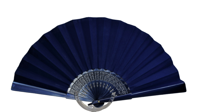 Solid Color Cotton Fan - Blue