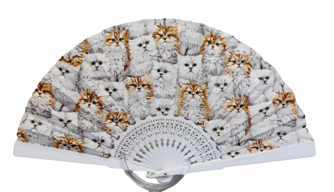 Patterned Cotton Fan - Kittens - Part 02