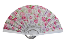 Load image into Gallery viewer, Patterned Cotton fan - Romantic Garden