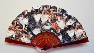 Patterned Cotton Fan - Cats