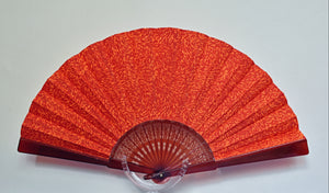 Patterned Cotton fan - Red Sky Van Gogh Inspired