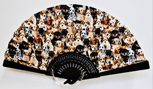 Patterned Cotton Fan - House of Dogs - Part  01