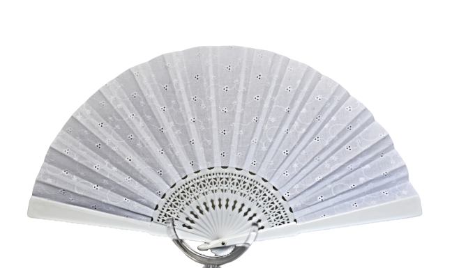 Sangallo Lace Fan - White