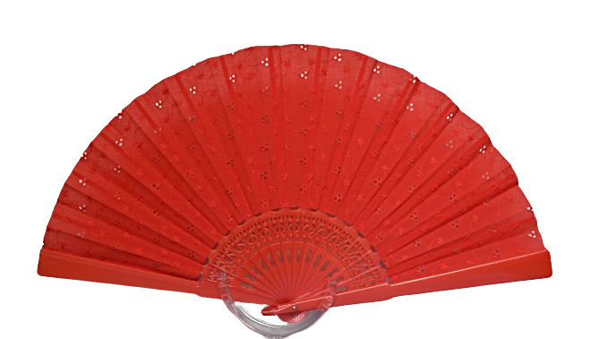 Sangallo Lace Fan - Red