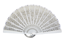 Load image into Gallery viewer, Lace Fan with Satin trim - White