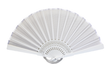 Load image into Gallery viewer, Double Pure Silk Fan with Satin trim - White