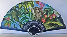 Carica l&#39;immagine nel visualizzatore di Gallery, Ventaglio in Seta Pura e Cotone - Fantasia Alta Moda - Jungle Fever - Giaguaro