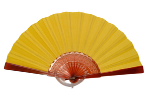 Solid Color Cotton Fan - Yellow