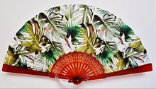 Load image into Gallery viewer, Patterned Cotton Fan - Tropical Forest