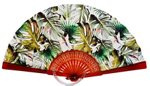 Load image into Gallery viewer, Patterned Cotton Fan - Tropical Forest