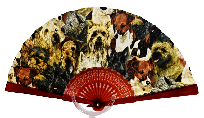 Patterned Cotton Fan - House of Dogs - Part 03