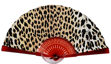 Load image into Gallery viewer, Patterned Cotton Fan - Leopard Print (large spots)
