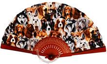 Load image into Gallery viewer, Patterned Cotton Fan - House of Dogs - Part 02