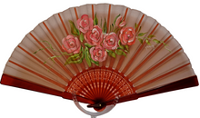 Load image into Gallery viewer, Pure Silk Fan - Hand Painted - Rosebud