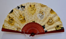 Load image into Gallery viewer, Patterned Cotton Fan - Feline Harmony - Part 02