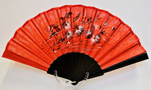 Load image into Gallery viewer, Double Pure Silk Fan - Wooden and  Hand-painted - Magnolia
