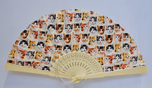 Load image into Gallery viewer, Patterned Cotton Fan - Feline Harmony - Part 01