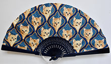 Load image into Gallery viewer, Patterned Cotton Fan - Cats&#39; Nest - Blue