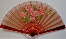 Load image into Gallery viewer, Pure Silk Fan - Hand Painted - Rosebud
