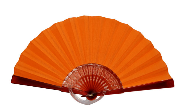 Solid Color Cotton Fan - Orange
