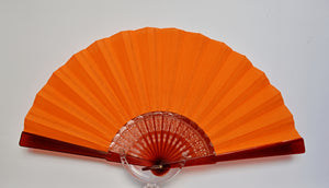 Solid Color Cotton Fan - Orange