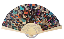 Load image into Gallery viewer, Pure Silk Haute Couture Fan - Colorful Geometry